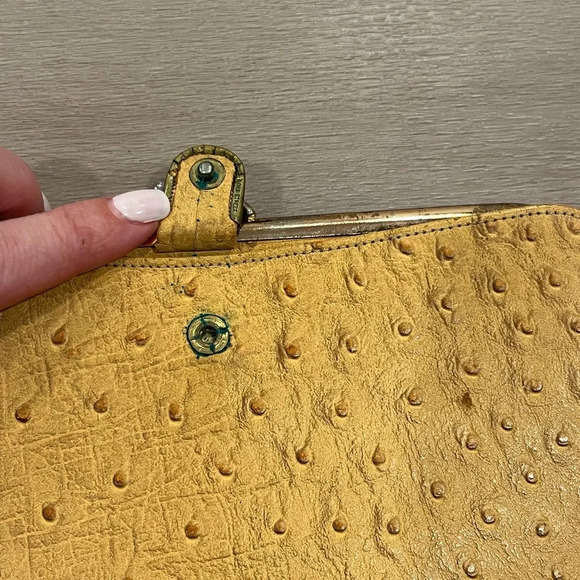 BOND STREET OSTRICH SKIN Coin Purse and Wallet. KISS LOCK. Vintage RARE - Picture 5 of 10